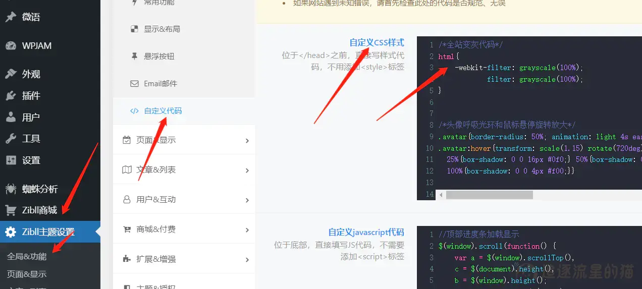 图片[2]-全站变灰教程-追逐流星的猫